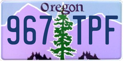 OR license plate 967TPF