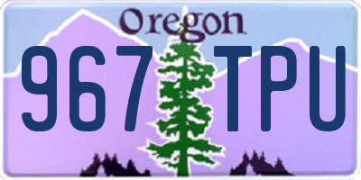 OR license plate 967TPU
