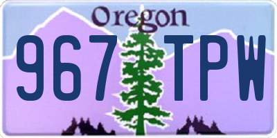 OR license plate 967TPW