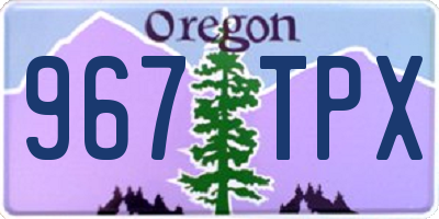 OR license plate 967TPX