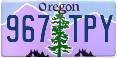 OR license plate 967TPY