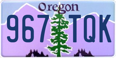 OR license plate 967TQK