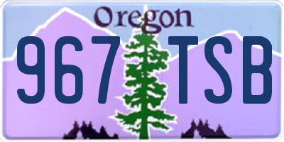OR license plate 967TSB