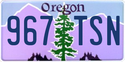 OR license plate 967TSN