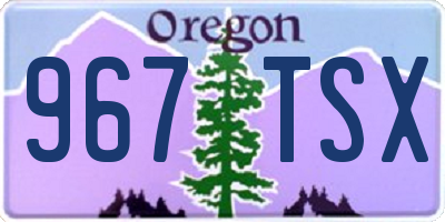 OR license plate 967TSX