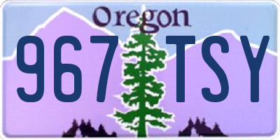OR license plate 967TSY