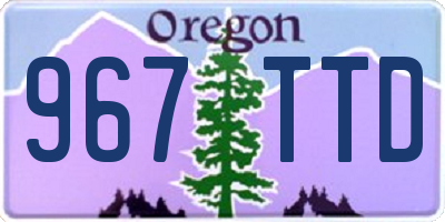 OR license plate 967TTD