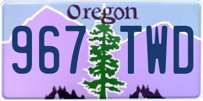 OR license plate 967TWD