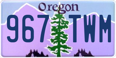 OR license plate 967TWM