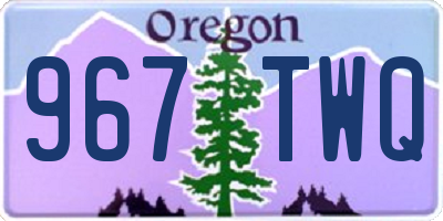 OR license plate 967TWQ