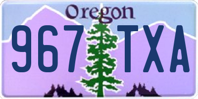 OR license plate 967TXA