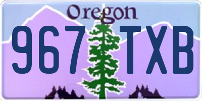 OR license plate 967TXB