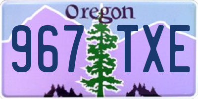 OR license plate 967TXE