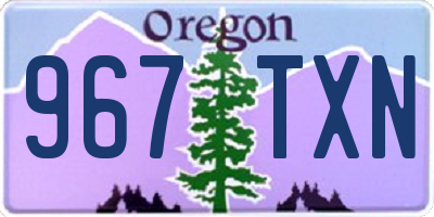 OR license plate 967TXN