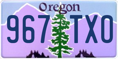 OR license plate 967TXO