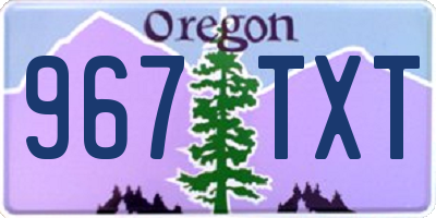 OR license plate 967TXT