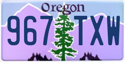 OR license plate 967TXW