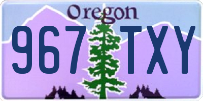 OR license plate 967TXY