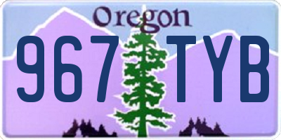 OR license plate 967TYB