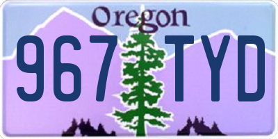OR license plate 967TYD