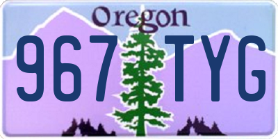 OR license plate 967TYG