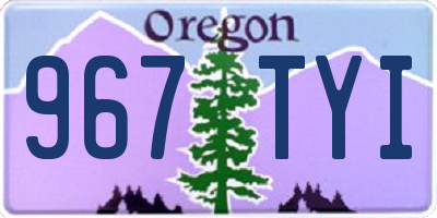 OR license plate 967TYI