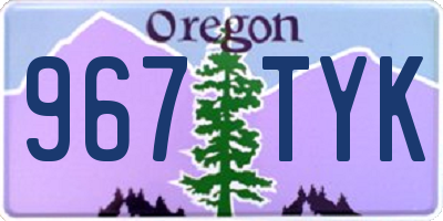 OR license plate 967TYK