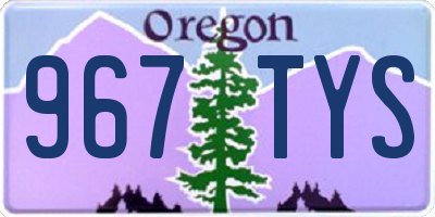 OR license plate 967TYS