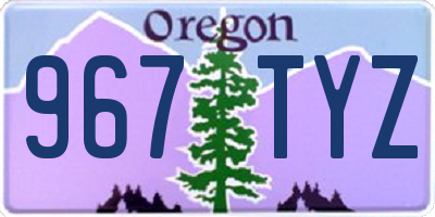 OR license plate 967TYZ