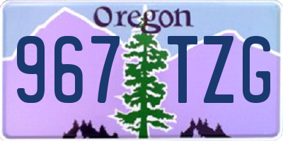 OR license plate 967TZG