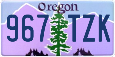 OR license plate 967TZK