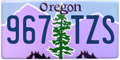 OR license plate 967TZS