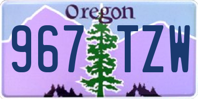 OR license plate 967TZW