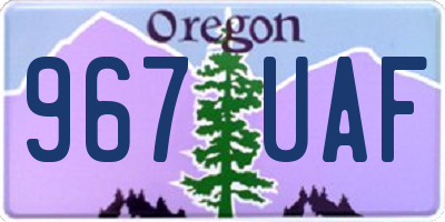 OR license plate 967UAF