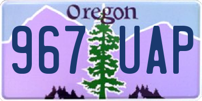OR license plate 967UAP