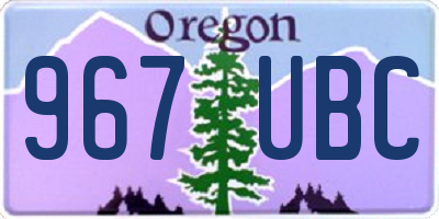 OR license plate 967UBC