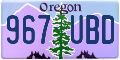 OR license plate 967UBD