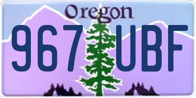 OR license plate 967UBF