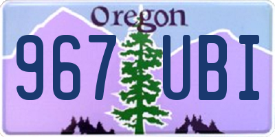 OR license plate 967UBI