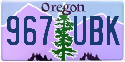 OR license plate 967UBK