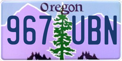 OR license plate 967UBN