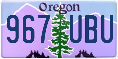 OR license plate 967UBU