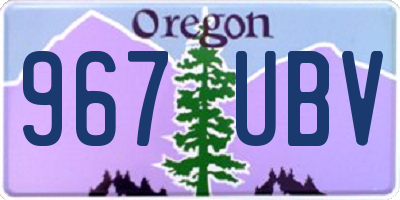 OR license plate 967UBV