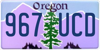 OR license plate 967UCD