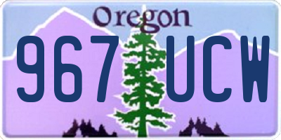 OR license plate 967UCW