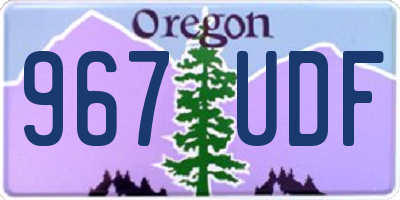 OR license plate 967UDF