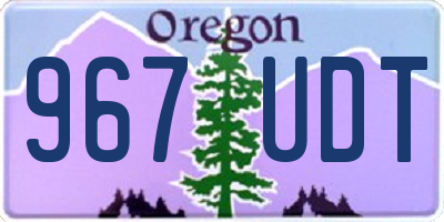 OR license plate 967UDT