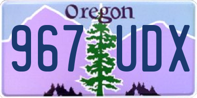 OR license plate 967UDX