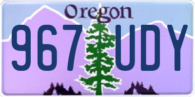 OR license plate 967UDY