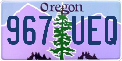 OR license plate 967UEQ